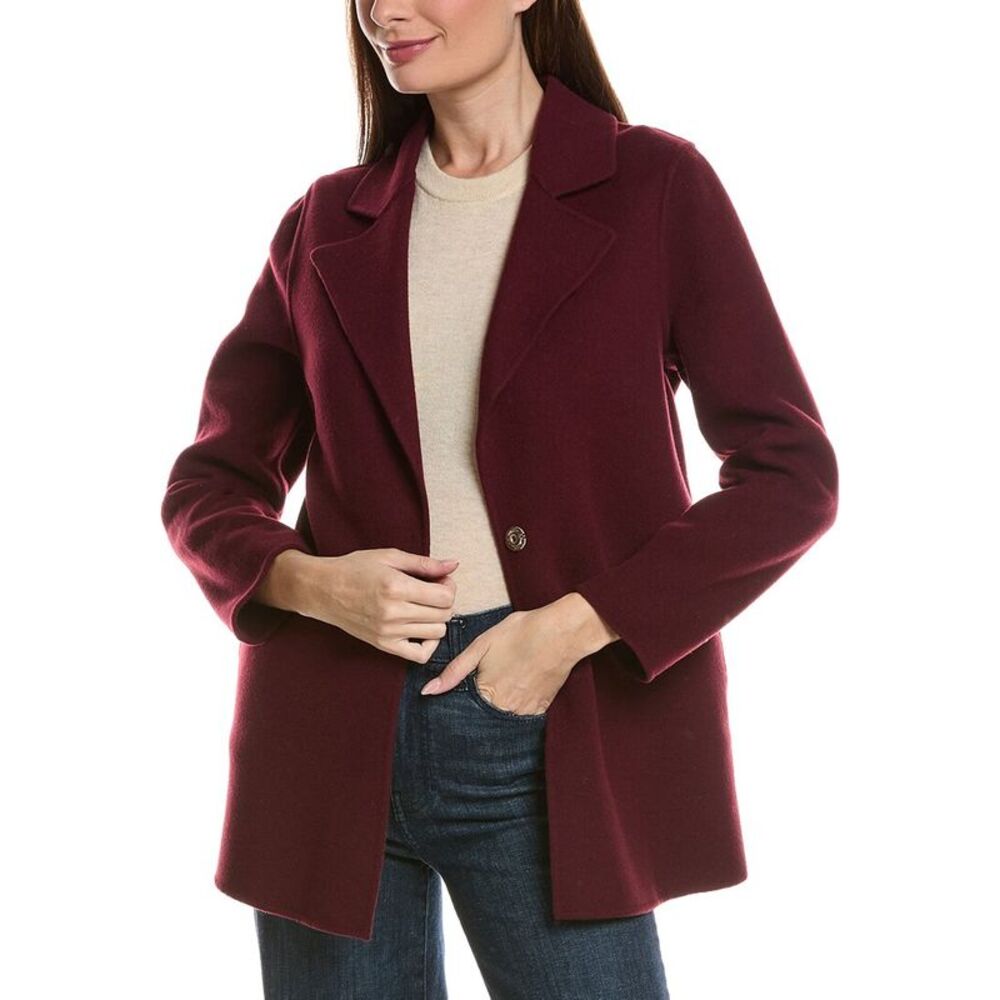 Tyler Böe Womens Shannon Wool-Blend Car Coat, Red